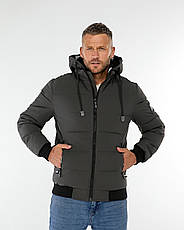 Чоловіча куртка HELLY HANSEN зимова коротка на манжеті, теплий брендовий пуховик із капюшоном, фото 2