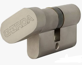 Циліндр дверний Gerda WKE 1 ключ-поворот71мм(28Т*43) нікель