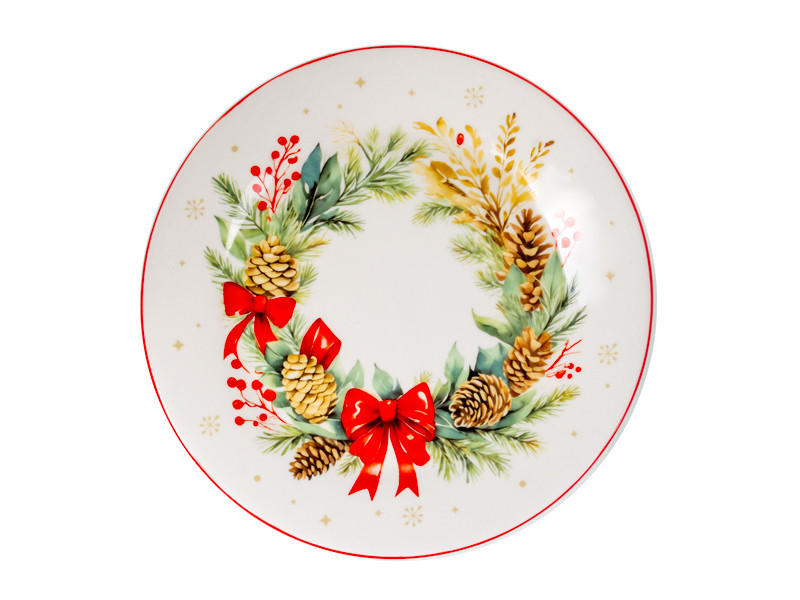 Тарілка Lefard Різдвяний Вінок 21 см 1858-0167 кераміка