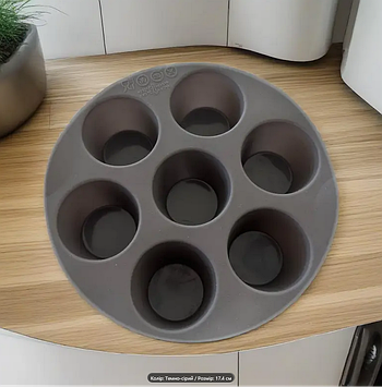 Силіконова форма для випічки та закусок в аерогрилі Мафіни TYQ-7S сірий 17 см