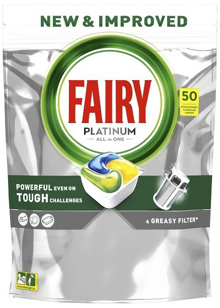 Засіб Fairy Platinum All in One 50 капсул для посудомийних машин