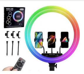 Кільцева лампа RGB MJ45 45 см (з тримачем, без підставки)