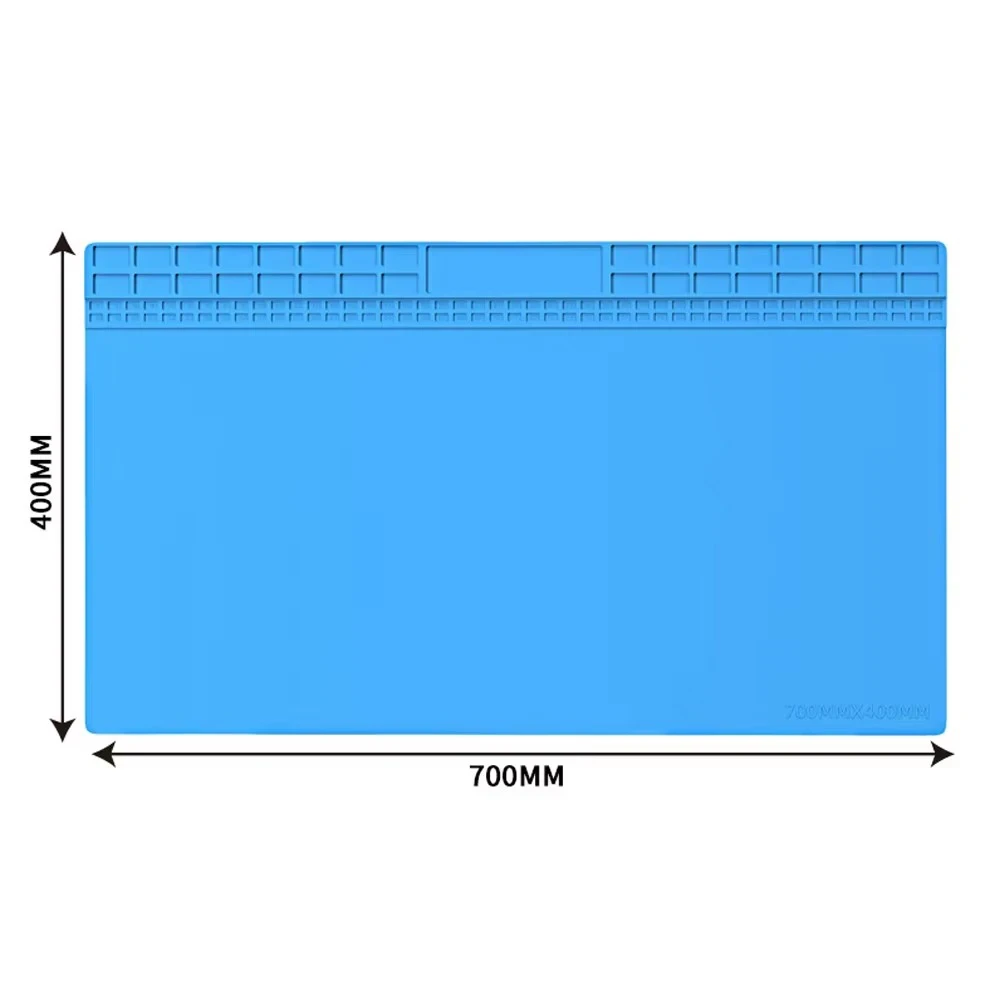 Килимок силіконовий для пайки і ремонту техніки термостійкий 700х400 мм (синій)