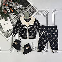 Дитячий чорний теплий в'язаний костюм Balenciaga