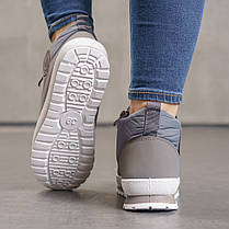 Дутики жіночі сірі на двох замках не промокаючі, фото 3