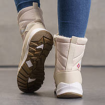 Дутики жіночі бежеві на шнурках не промокаючі, фото 5