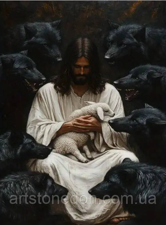 Картина "Ісус серед вовків із ягням", фото 1