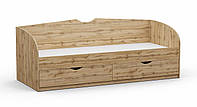 Односпальне ліжко L-6 Kontinent 80х200 см з шухлядами Дуб Аппалачі 203х83,4х76,6 см. Доставка по всій Україні