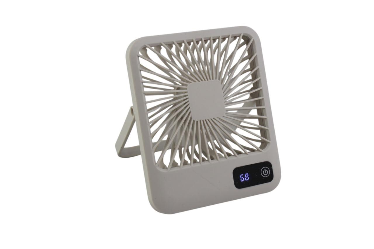 Настільний міні-вентилятор зі складною ручкою на 180° та дисплеєм, фото 1