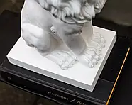 Гіпсова скульптура "Лев з золотою короною" (білий), 35 см, фото 5