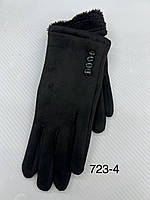 Жіночі сенсорні рукавички замш/хутро (гуртом)