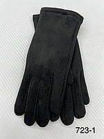 Жіночі сенсорні рукавички замш/хутро (гуртом)