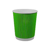 Стакан гофрований 250 мл (зелений), КР-79, 25 шт