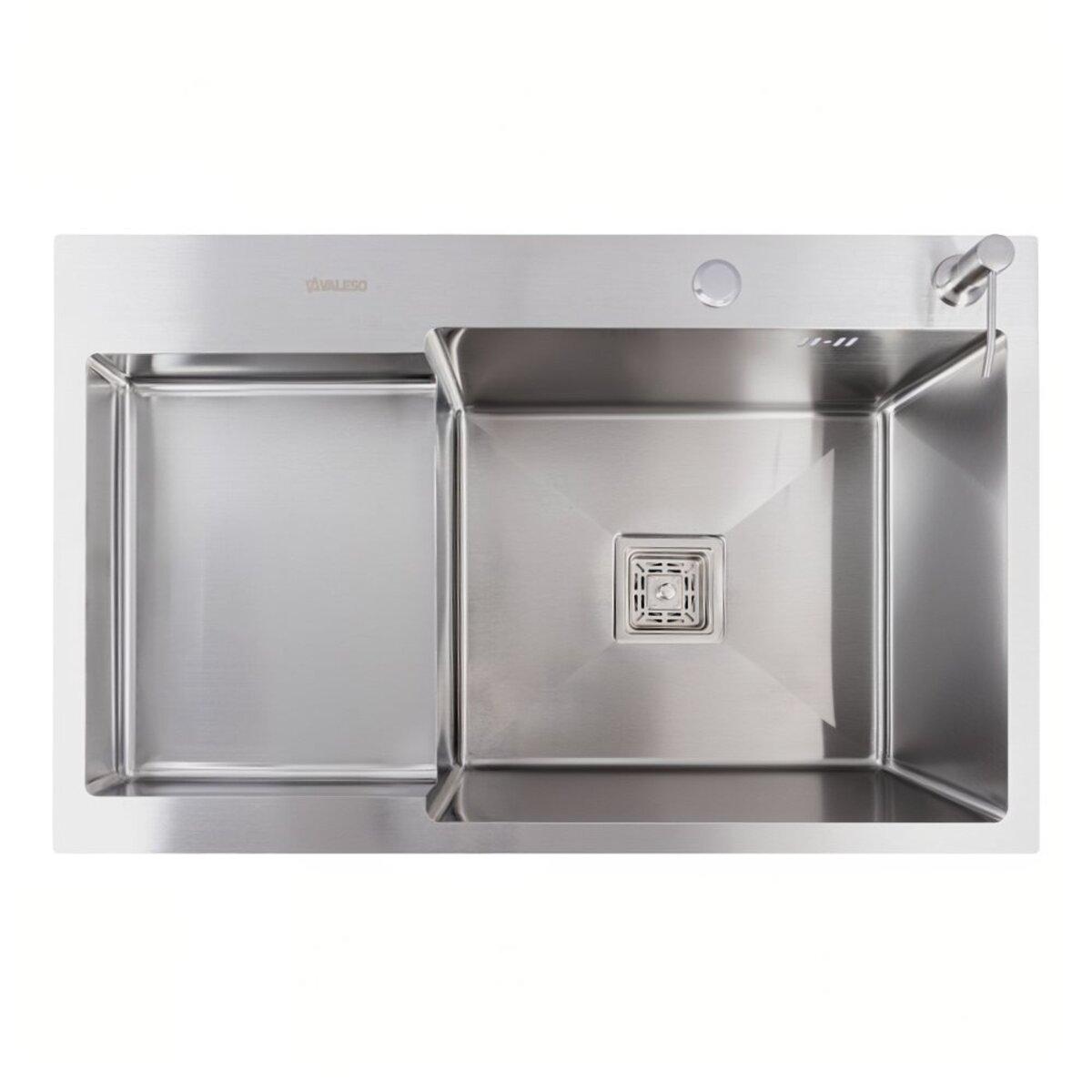 Кухонна мийка нержавійка CM 78*50C R VALESO Handmade з поглибленою полицею (3,0/0,8), фото 1