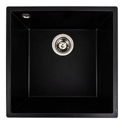 Гранітна мийка для кухні VALESO 4040 RUBA матовий чорний
