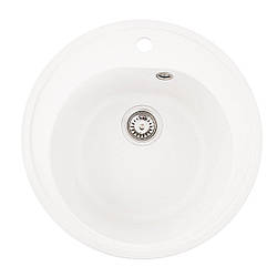 Гранітна мийка для кухні VALESO LUNA 510 матова Білосніжна