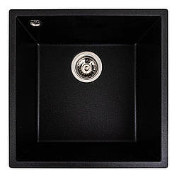 Гранітна мийка для кухні VALESO RUBA 4040 матова Чорний металік