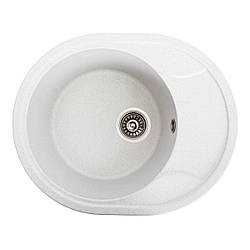 Гранітна мийка для кухні VALESO ONYX 5847 матова Біла в крапку