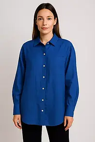 Жіноча сорочка синя KAPTSOVA MKKS6017-1