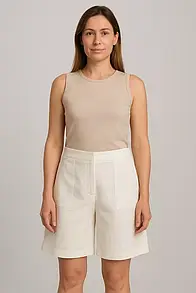 Шорти жіночі білі лляні MKKS10055-1