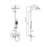 Душова система універсальна Qtap Sloup термостатична на три споживача (з виливом) QTSLO51103OC48217 Chrome, фото 2