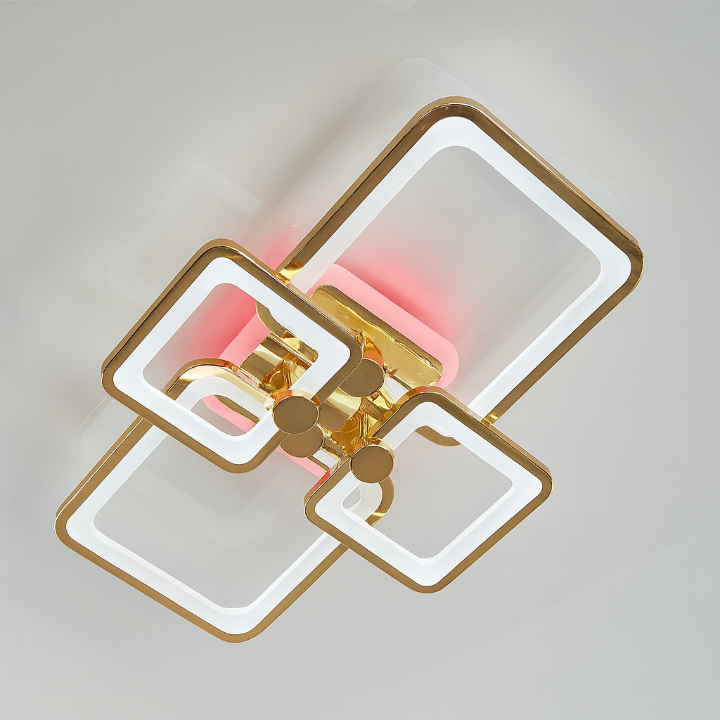 Led люстра Diasha 76W до 18 м² колір Золотистий 8208/4G LED 3color dimmer, фото 1