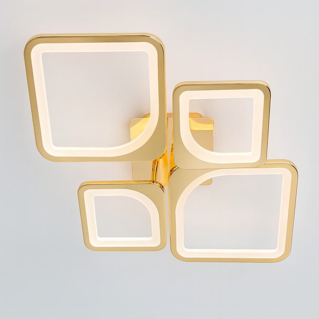 Люстра Лед без підсвічування Diasha 72W до 18 м² колір Золотистий 8060/2+2G, фото 1