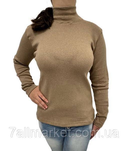 Гольф жіночий під горло 3123 l.brown р.S-3XL "Алія" недорого гуртом від прямого постачальника