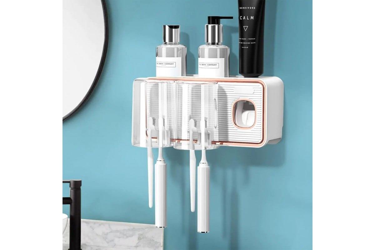 Диспенсер-полицю для зубного приладдя з 2 склянками Toothbrush holder 223-54