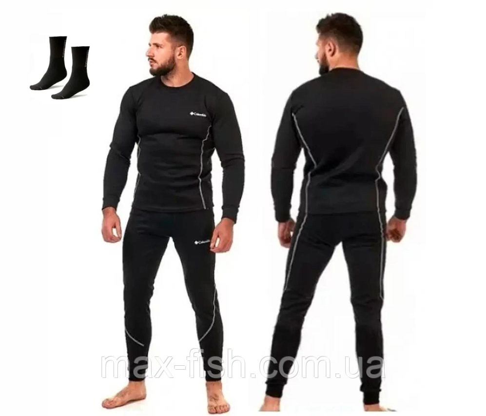Чоловіча термобілизна Colambia фліс розмір М Чорний, фото 1