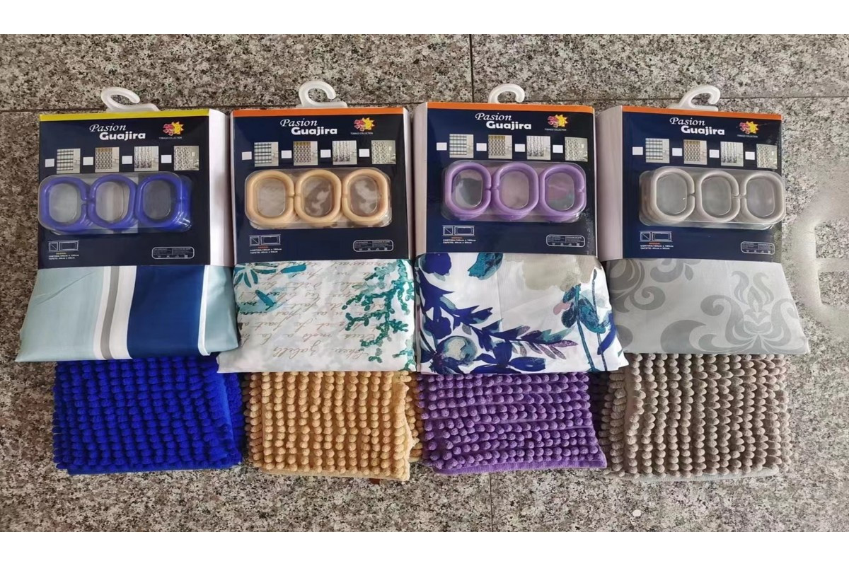 Комплект для ванної 2 в 1 шторка (180*180 см) + килимок (40*60 см) Shower curtain