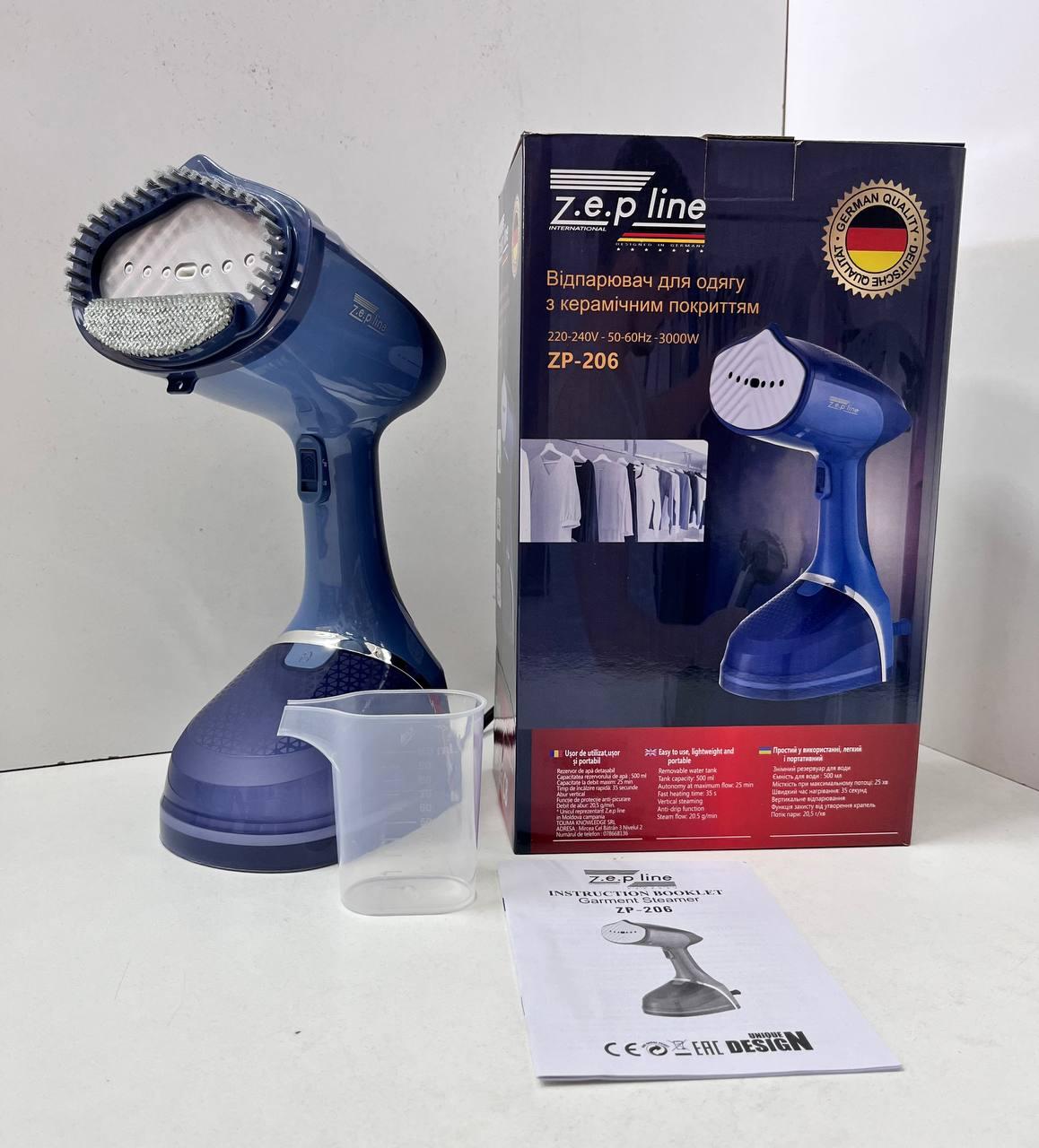 Відпарювач для одягу з керамічним покриттям Zepline ZP-206 Синій