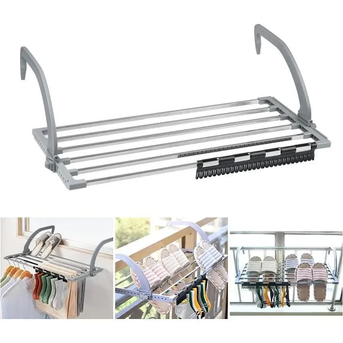 Сушарка для білизни та взуття на батареї, балкон, радіатор складана з неіржавкої сталі