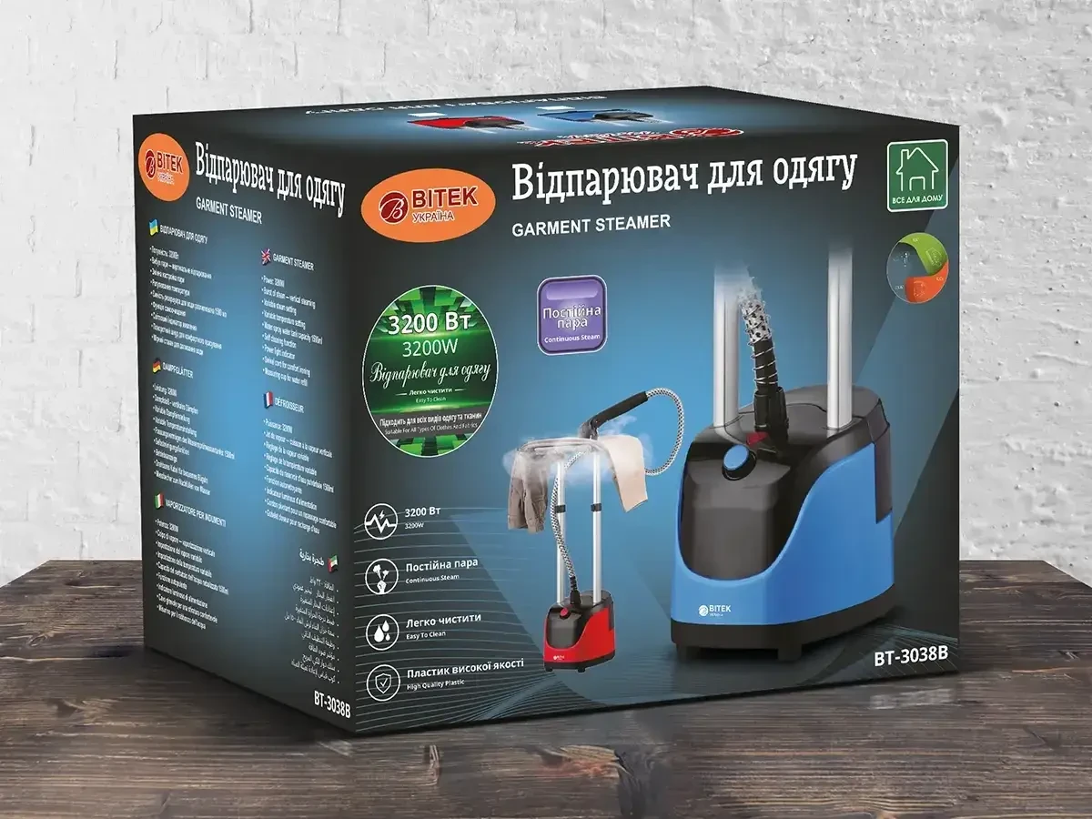 Відпарювач для одягу 3200Вт прасувальна дошка BITEK BT-3038B