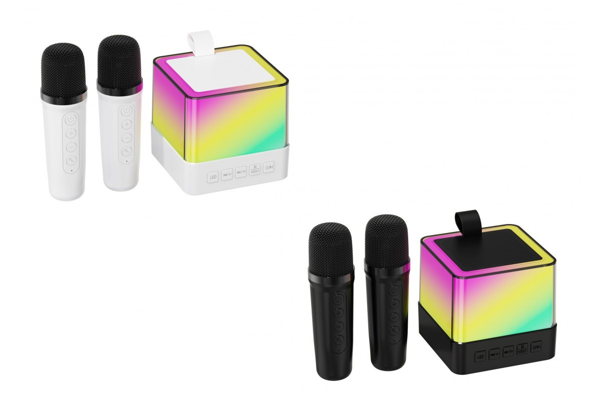Портативна Bluetooth колонка-караоке із двома мікрофонами (K18) (Bluetooth, LED)