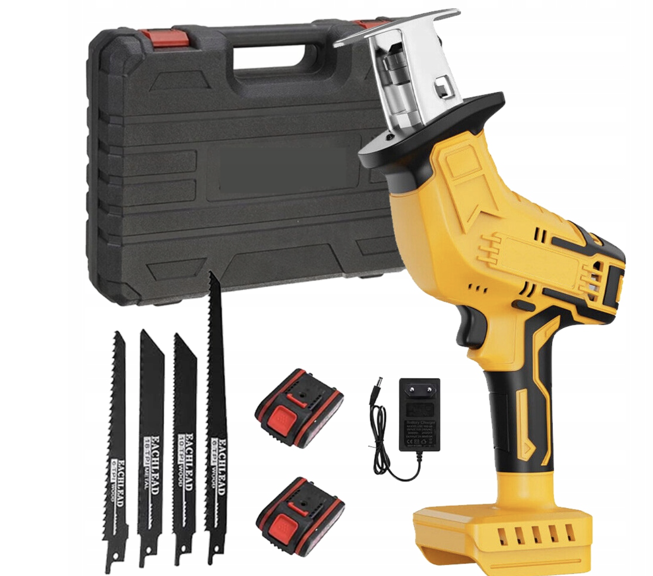 Портативна акумуляторна шабельна пилка лобзик 48V 2АКБ YELLOW