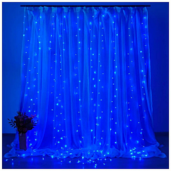 Світлодіодна гірлянда штора-завіса на Новий рік " Водоспад" 3х2м 240 LED відтінок світіння Синій