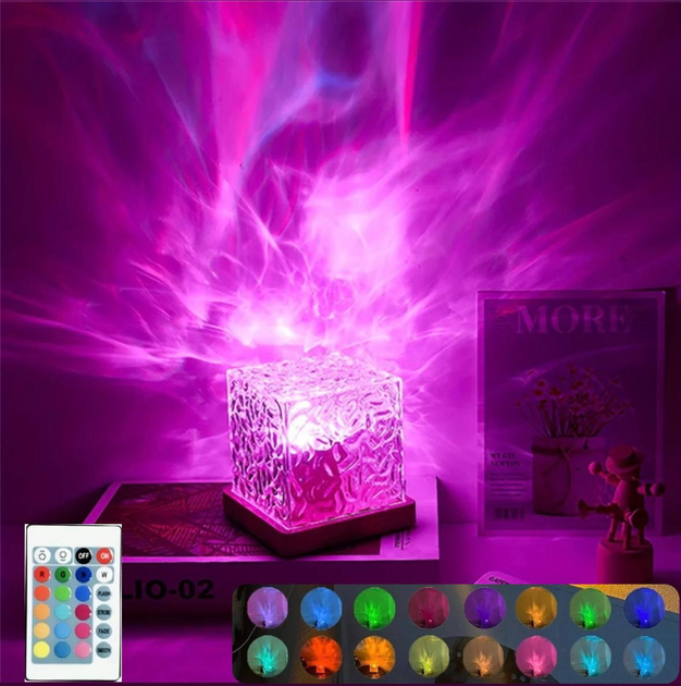Нічник Куб з 16 змінними кольорами RGB з пультом дистанційного керування USB (NK-22)