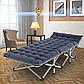 Ліжко-розкладачка на 10 ніжках з матрацом 190х71х35 см Синя Портативна розкладачка для дому та кемпінгу, фото 4