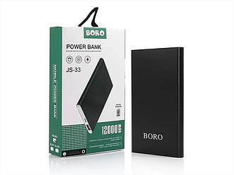 Зовнішній акумулятор (power bank) 12000mAh (3000mAh) Boro JS-33
