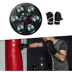 Тренувальний боксерський тренажер Black New з музикою, підсвічуванням та перчаткам