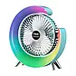 Вентилятор електричний USB 3-швидкісний з кольоровим підсвічуванням 180° безшумний, фото 2
