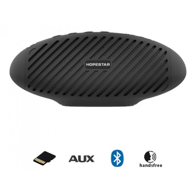 Бездротова портативна bluetooth колонка Hopestar P5 з вологозахистом і функцією зарядки пристроїв Чорна