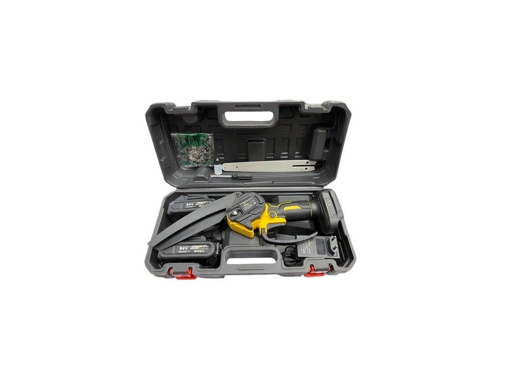 Акумуляторна пила безщіткова міні ланцюгова з кейсом та 2-ма акумуляторами 64V