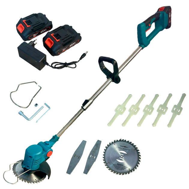 Електрична газонокосарка ручна садовий триммер акумуляторний 2шт 48Vh для трави