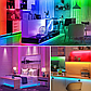 Світлодіодна стрічка багатобарвна 3528 RGB 5 м Led з пультом, фото 7