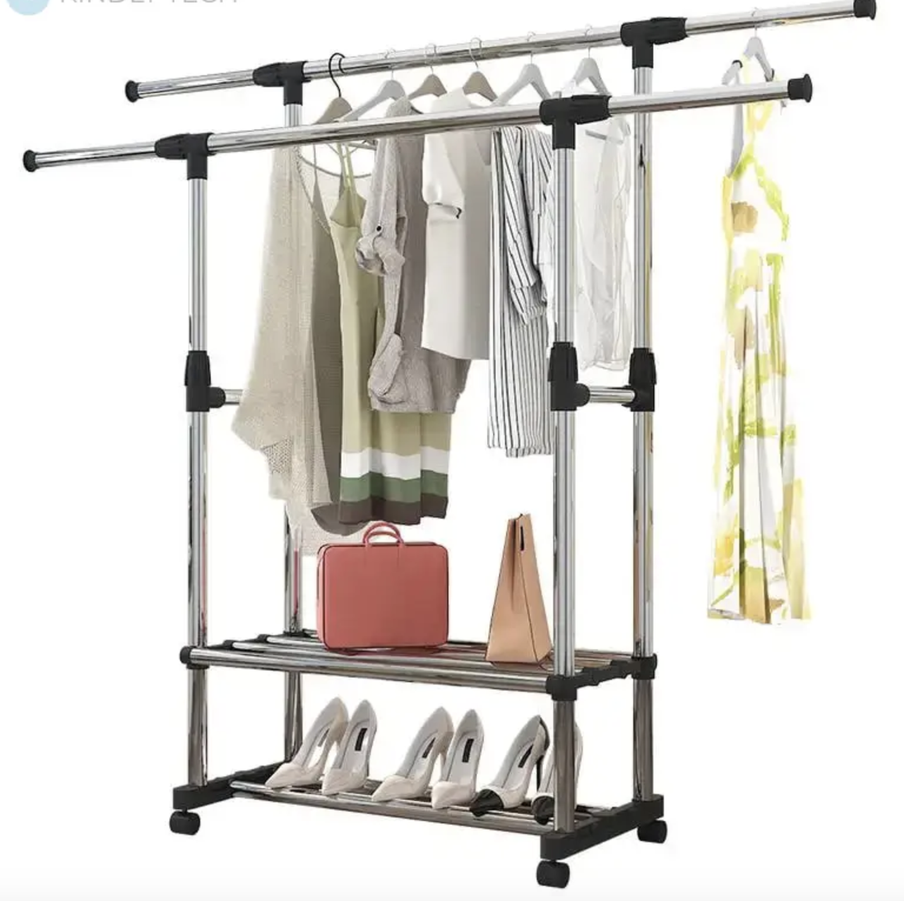 Вішак-стійка для одягу телескоп. Double Pole DC-0032 (155/75/35см)