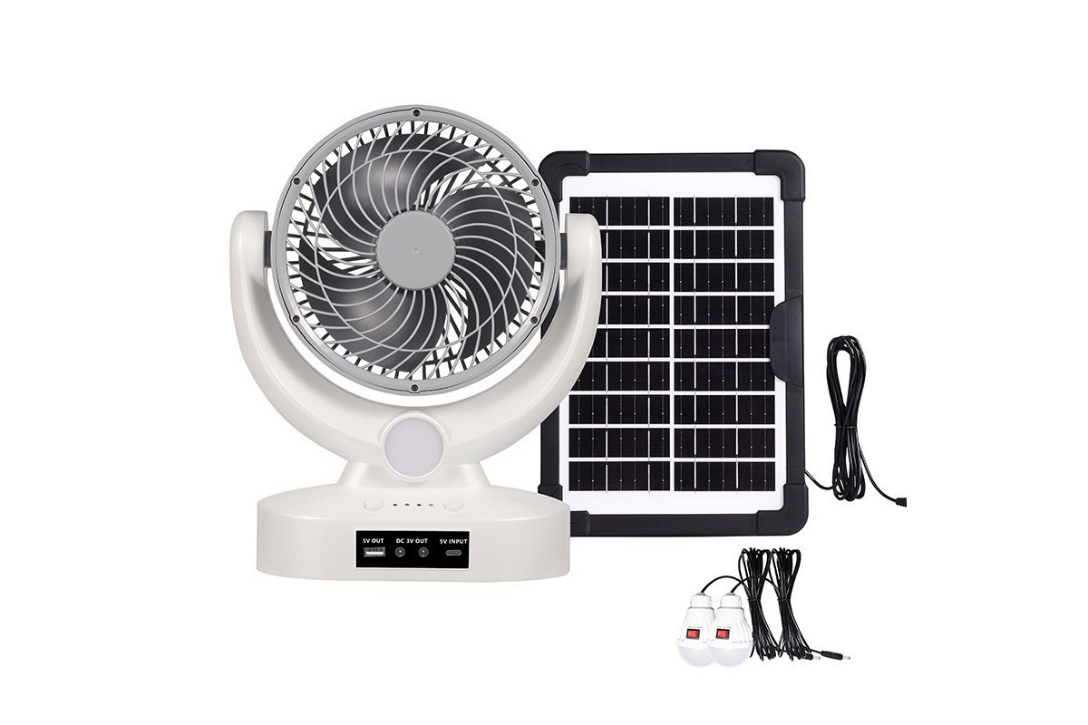 Портативний вентилятор акумуляторний з сонячною батареєю Megatop (MT-801LS)