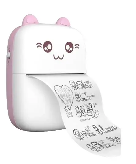Портативний міні принтер термопринтер Mini printer Pink