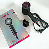 Сучасний фен для укладання VGR V-400 2000 Вт, Фен для жорсткого волосся волосся з дифузором ZT-10, фото 10